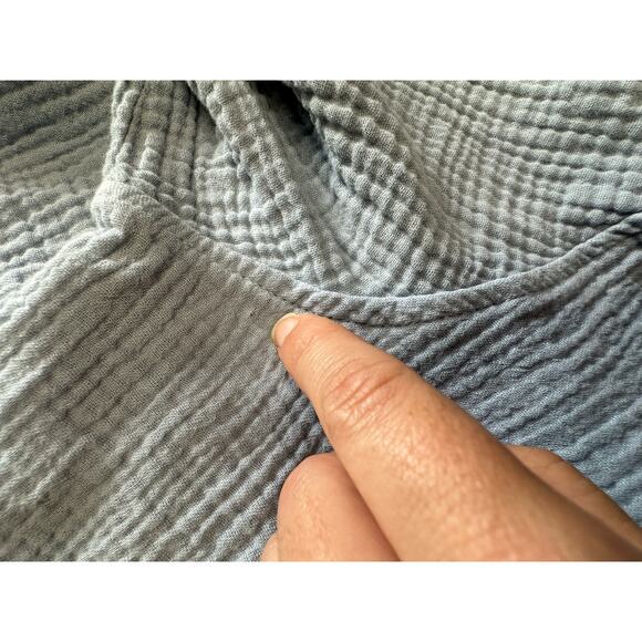 Ann Klein Gauzy Cotton Button Up Top Women Large Beach Summer Comfy Loose Trip - Picture 11 of 16